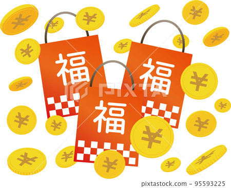 幸運袋和金錢跳舞的插圖 95593225