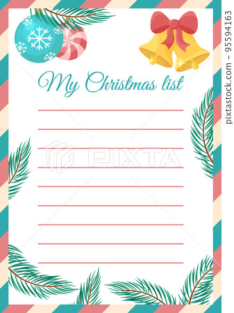 Christmas wishlist blank template. Empty Xmas... - Stock ...