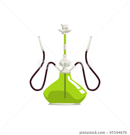 Hookah instrument for tobacco smoking, flat vector illustration isolated on white background. Hookah instrument for tobacco smoking, flat vector illustration isolated on white background. 95594676