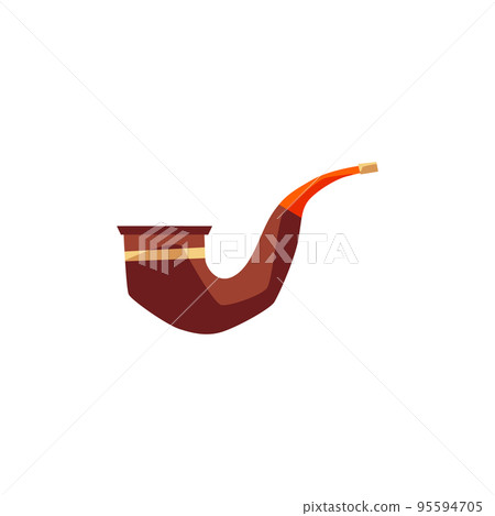 Smoking tobacco pipe cartoon icon or symbol flat vector illustration isolated. Smoking tobacco pipe cartoon icon or symbol flat vector illustration isolated. 95594705
