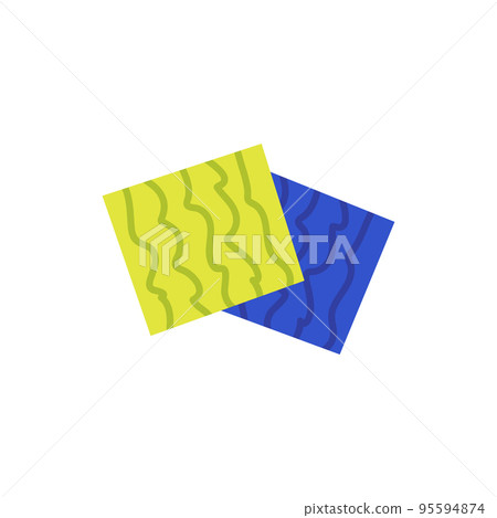 Bright green and blue rags for cleaning flat style, vector illustration 95594874