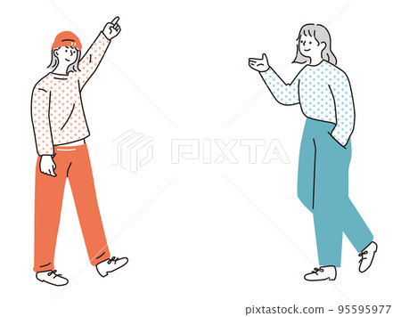 Illustrations of men and women representing points, attention, and announcements (business, click, check, idea, inspiration, discovery, convincing) Illustrations of men and women representing points, attention, and announcements (business, click, check, idea, inspiration, discovery, convincing) 95595977