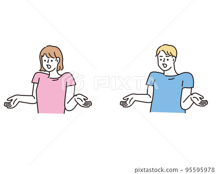 Illustration of men and women who think and worry (worried, question, goal, worry, surprise, worry) Illustration of men and women who think and worry (worried, question, goal, worry, surprise, worry) 95595978