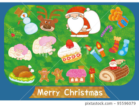 Christmas tree decorated with many omens 95596079