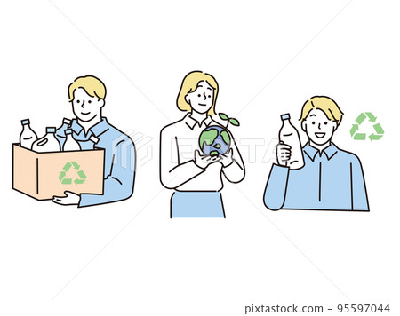 環保、回收插圖(森林、海洋、地球、垃圾、生態) 環保、回收插圖(森林、海洋、地球、垃圾、生態) 95597044