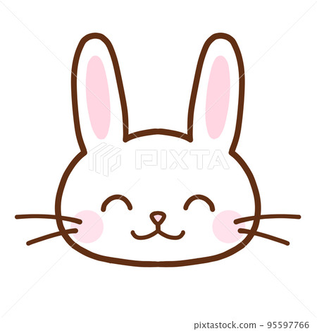 Close-up of a smiling rabbit's face 95597766