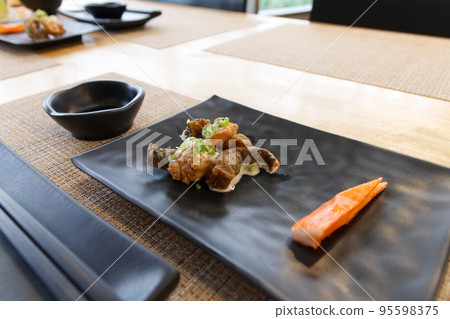 Close up of Crispy Fish Skin 95598375