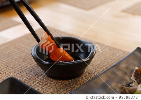 crab stick with shoyu sauce crab stick with shoyu sauce 95598378