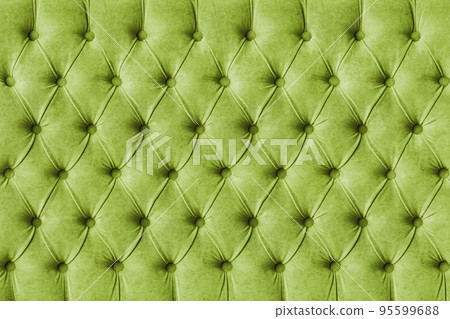 Green olive capitone velours textile decoration with buttons 95599688