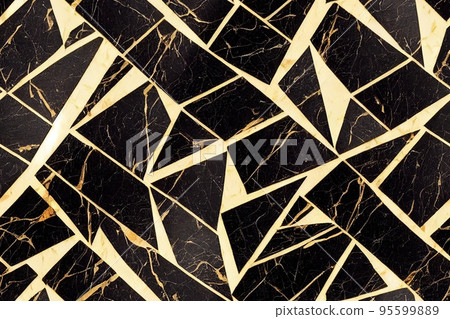 Seamless black and gold texture with marble effect, golden marble slate 95599889