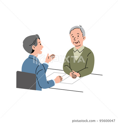 A man consulting a man in a suit No line 95600047