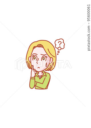 A young woman who has a question and is looking for an answer 95600061