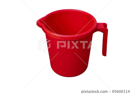 A Red Plastic Mug isolated on white background A Red Plastic Mug isolated on white background 95600114