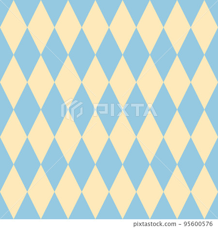 Geometric seamless pattern. A pattern with the image of blue and beige diamonds. Seamless pattern for the print. Vector illustration 95600576