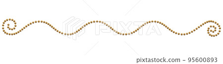 Golden gradient decorative curved border with rolled edges isolated on white. Design element for decoration. Golden gradient decorative curved border with rolled edges isolated on white. Design element for decoration. 95600893