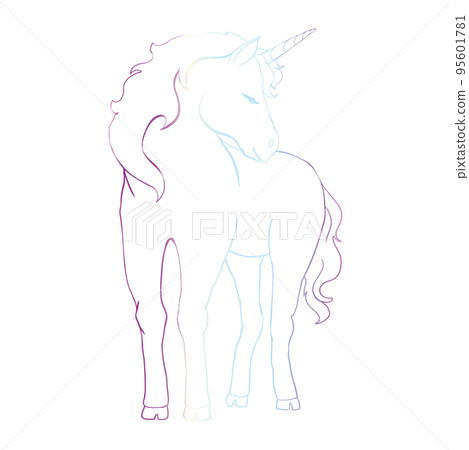 Cute Cartoon Unicorn isolated on white background. Cute Cartoon Unicorn isolated on white background. 95601781