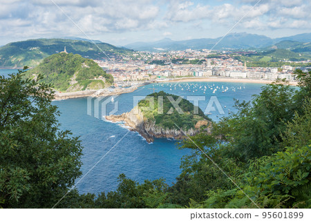 Aerial view of San Sebastian, Donostia, Spain on a beautiful summer day Aerial view of San Sebastian, Donostia, Spain on a beautiful summer day 95601899