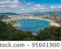 Aerial view of San Sebastian, Donostia, Spain on a beautiful summer day 95601900