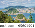 Aerial view of San Sebastian, Donostia, Spain on a beautiful summer day 95601901