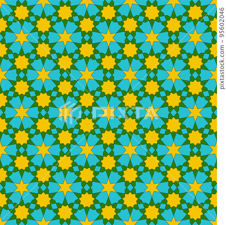 Background seamless pattern based on traditional islamic art. 95602046