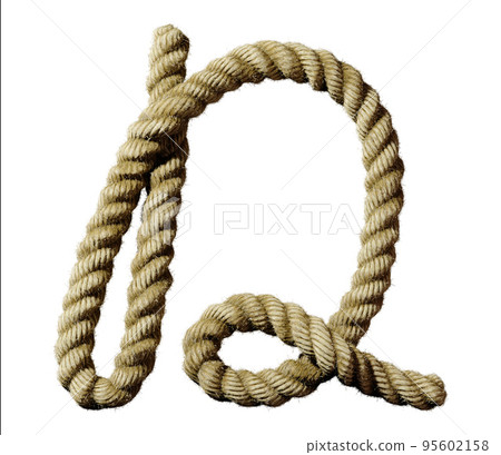 old natural fiber rope bent in the form of letter Dd 95602158