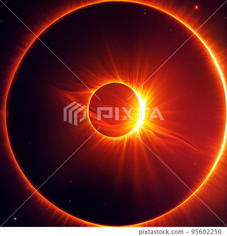 Illustration of a partial solar eclipse. A solar eclipse occurs when the Moon passes between Earth and the Sun, thereby obscuring Earth's view of the Sun, totally or partially. 95602250