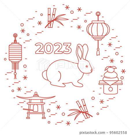 Chinese New Year Rabbit symbol 2023 calendar Asia 95602558