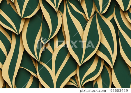 Watercolor tropic leaf seamless pattern, Hawaii tropic background 95603429