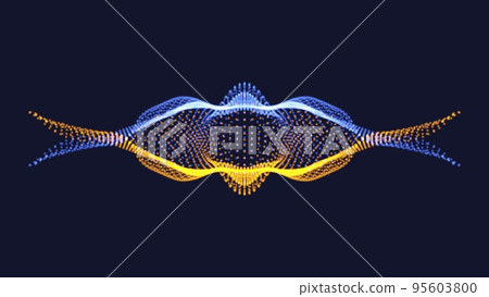 Abstract wavy design for music or data science illustration. Abstract wavy design for music or data science illustration. 95603800