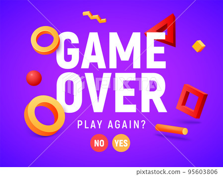Game over vector video game screen background. Geometric game over design banner Game over vector video game screen background. Geometric game over design banner 95603806