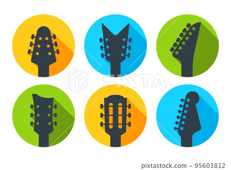 Guitar acoustick pick vector design icon flat logo. Mediator guiatar music symbol headstock Guitar acoustick pick vector design icon flat logo. Mediator guiatar music symbol headstock 95603812