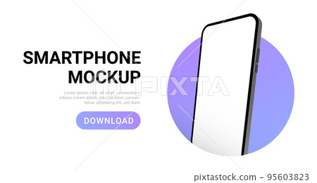 Smartphone mockup vector screen cell phone 3d. Smart phone mockup background isolated template 95603823