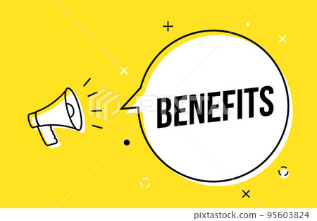 Benefit employee megaphone vector concept bargain announcement business banner. Benefit employee megaphone vector concept bargain announcement business banner. 95603824