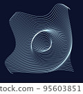 Abstract vector surface. Landscape made of lines. Surface made of sections. 95603851