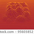 Abstract vector surface. Landscape made of lines. Surface made of sections 95603852
