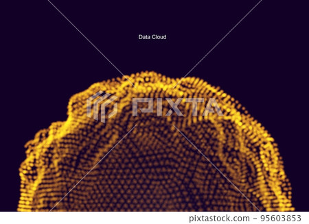 Abstract hemisphere made of particles. Data cloud. Vector illustration. Abstract hemisphere made of particles. Data cloud. Vector illustration. 95603853