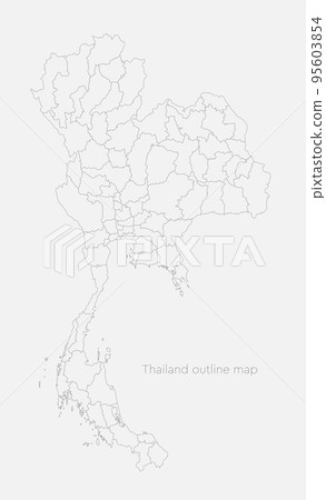 Vector map country Thailand divided on regions Vector map country Thailand divided on regions 95603854