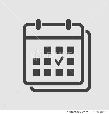 Icon page calendar - done, yes, success, check 95603855