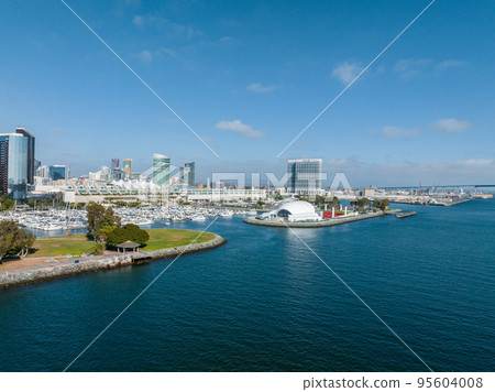 Panorama aerial view of San Diego skyline and Waterfront. Beautiful skyline of San Diego. 95604008
