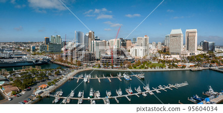 Panorama aerial view of San Diego skyline and Waterfront. Beautiful skyline of San Diego. 95604034