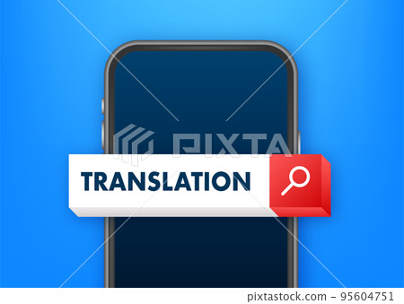 Online language translator concept. Translator icon. Vector stock illustration. Online language translator concept. Translator icon. Vector stock illustration. 95604751