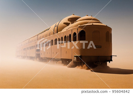 Rusty Old Steam Retro Train Abandoned In The Desert Rusty Old Steam Retro Train Abandoned In The Desert 95604842