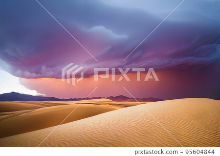 Large Storm Clouds over the Desert Landscape Large Storm Clouds over the Desert Landscape 95604844