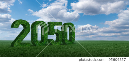 Numbers 2050 from grass. 95604857