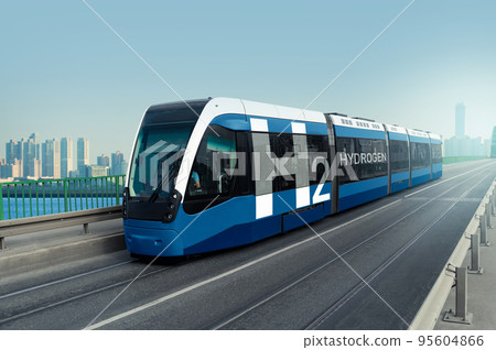A hydrogen fuel cell tram A hydrogen fuel cell tram 95604866