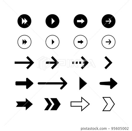 Arrow icons isolated. Vector arrows icon set. Arrow icons isolated. Vector arrows icon set. 95605002