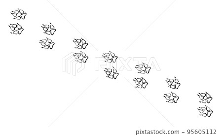 Dog foot print. Vector drawing Dog foot print. Vector drawing 95605112