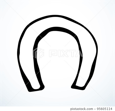 Horse foot print. Vector drawing Horse foot print. Vector drawing 95605114