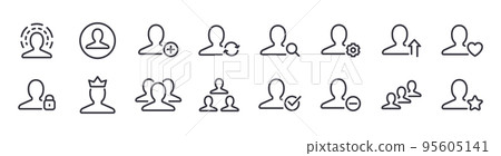 Customer membership client vip icon. Member pictogram person service vector icon set 95605141