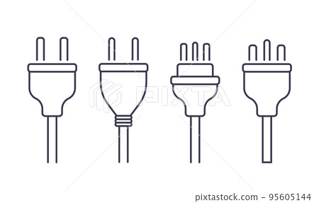 Electric plug power vector consumption ac symbol icon. Electric plug icon illustration isolated 95605144